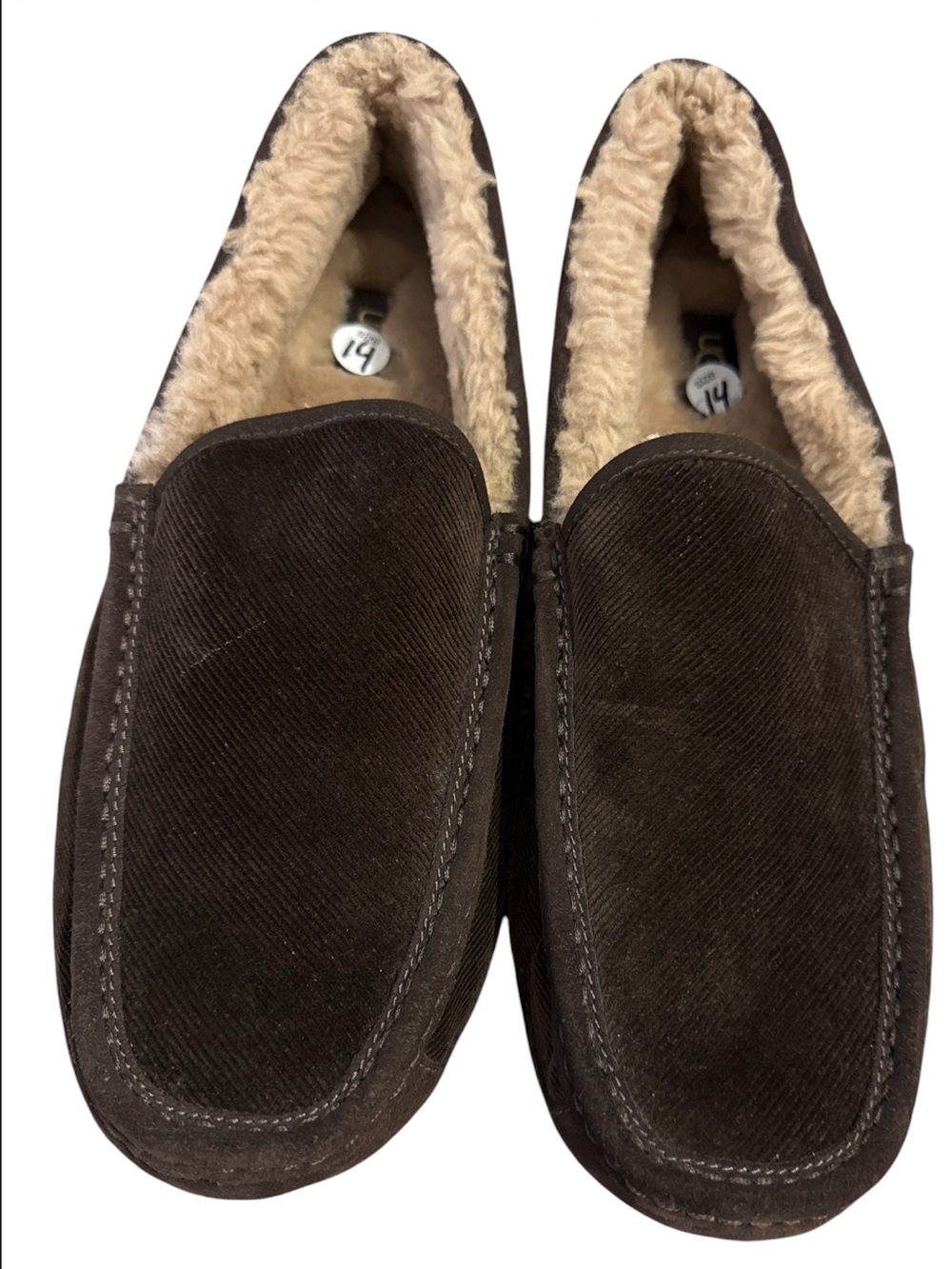 Men's Uggs Ascot Premium Corduroy Ugg Plush Wool Lyocell Size 14 Sleepers